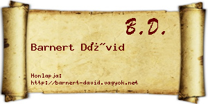 Barnert Dávid névjegykártya
